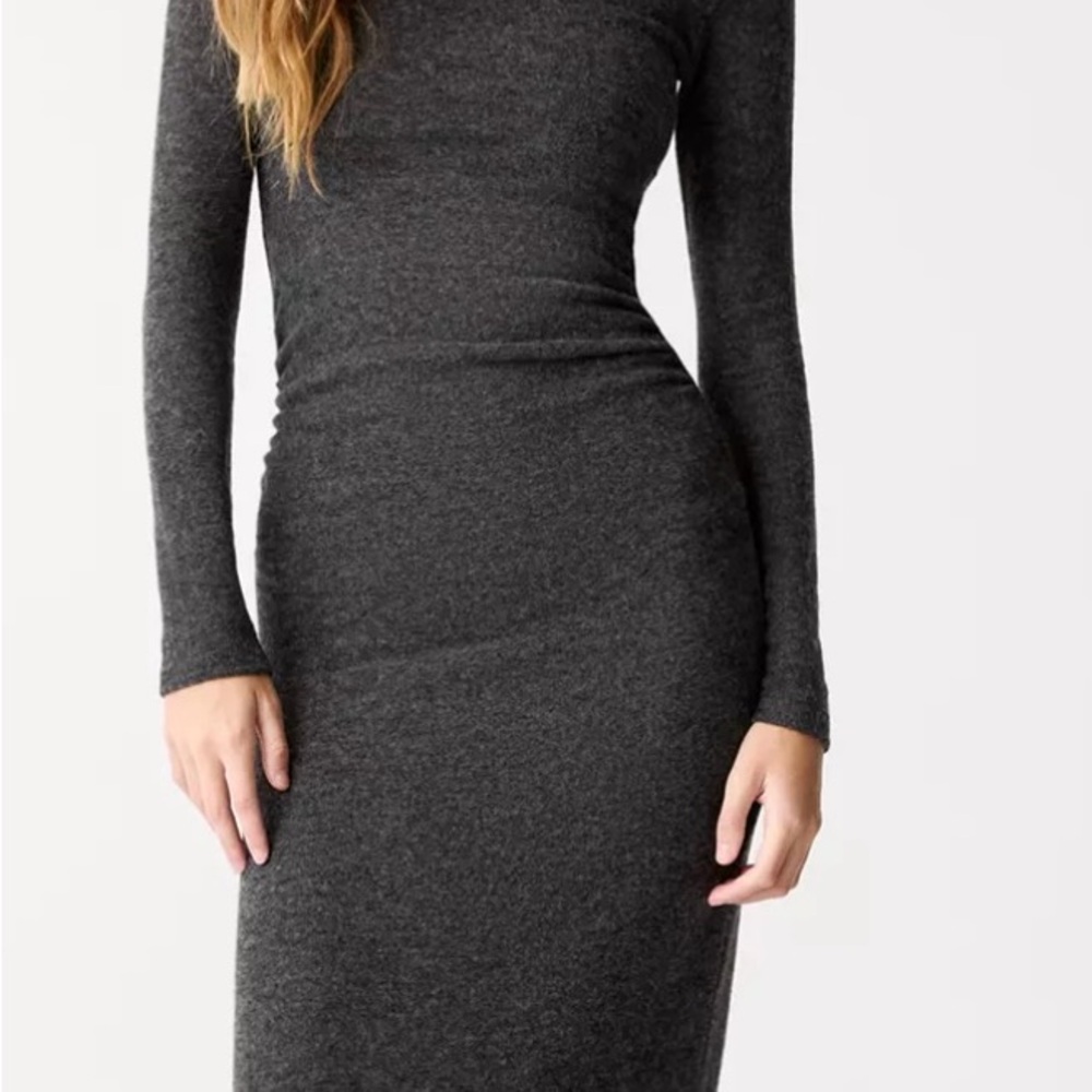 Gray Long Sleeve Sweater Dress